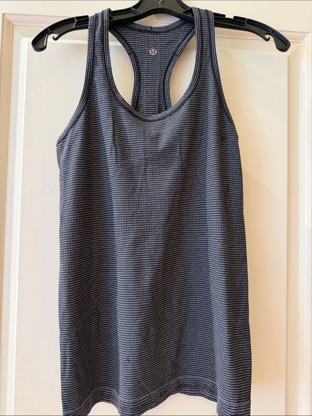 lululemon athletica Navy and Light Gray Striped Racerback Tank